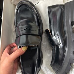 Black Leather Loafers Alexander McQueen